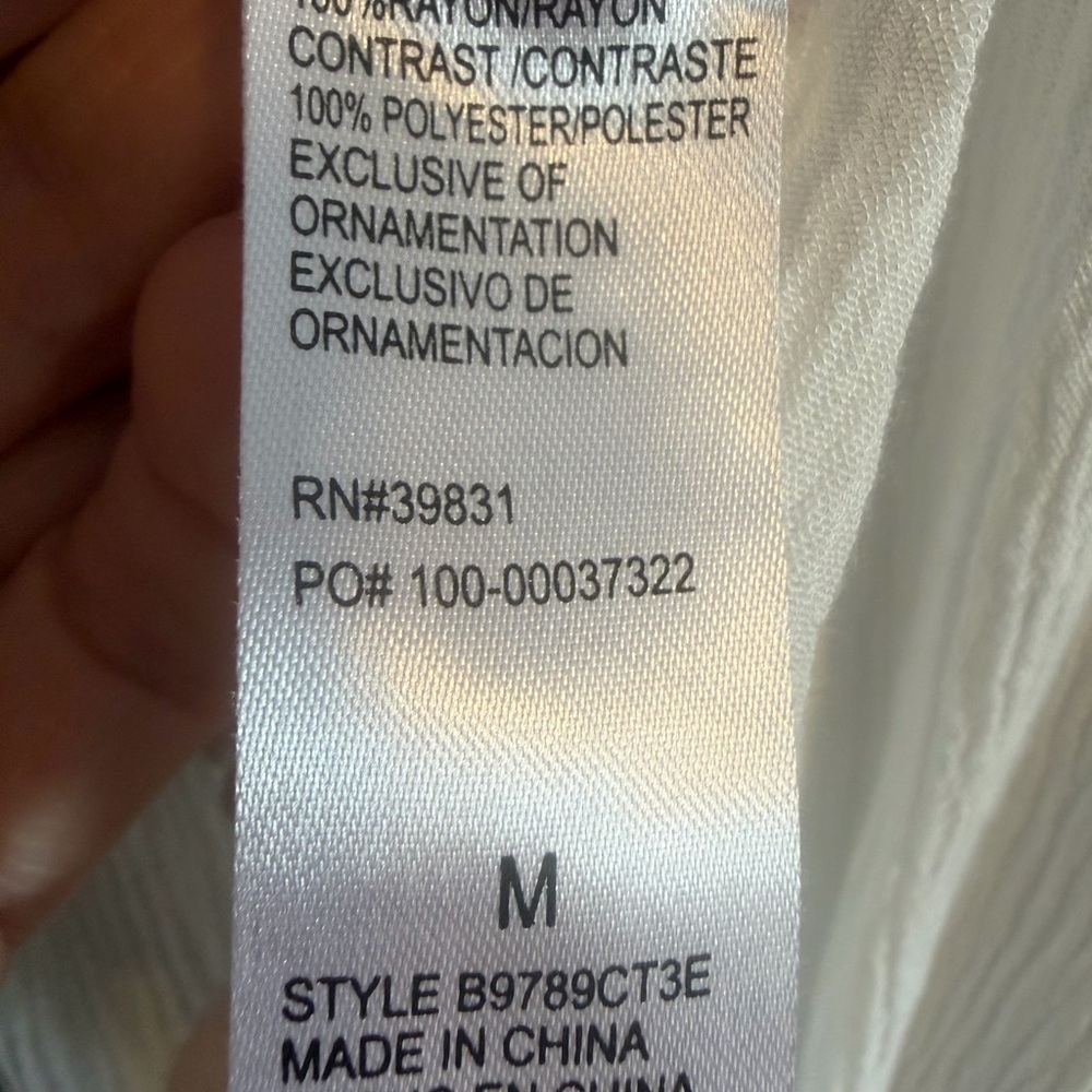 Democracy White Boho Tank Top with Multicolor Crochet Detail size medium - Picture 12 of 12